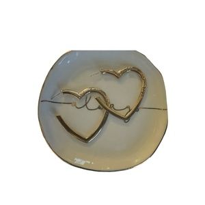 BCBG Women's Gold Tone I Don't Dress Up For Boys Heart Shape Earrings